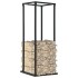 Leñero con base acero negro 37x37x113