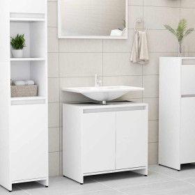 Armario de baño madera contrachapada blanco 60x33x61