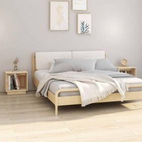 Mesitas de noche 2 uds madera maciza de pino 40x30x40