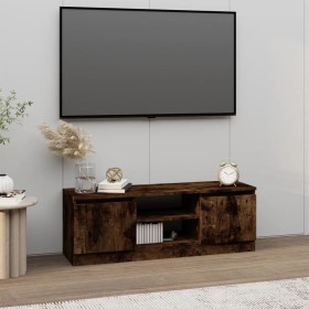 Mueble de TV con puerta roble ahumado 102x30x36