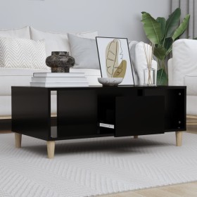 Mesa de centro madera contrachapada negro 90x50x36,5
