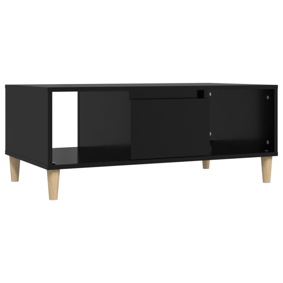 Mesa de centro madera contrachapada negro 90x50x36,5