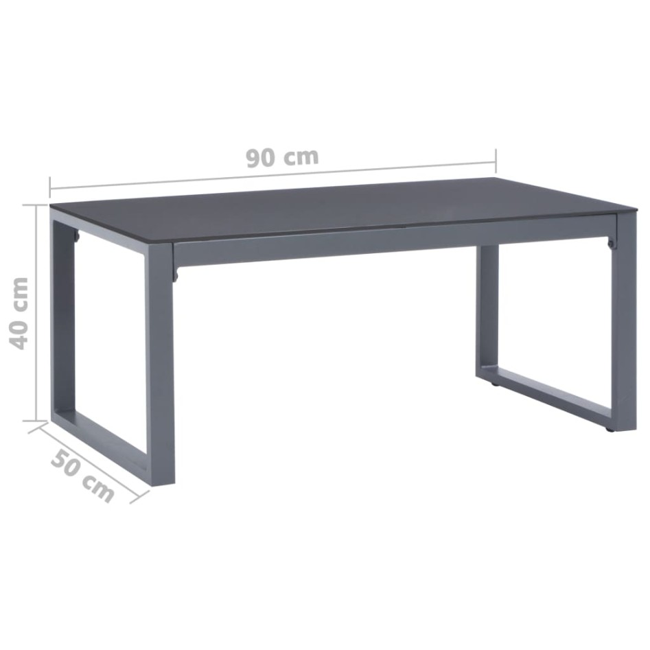 Mesa de centro de aluminio 90x50x40