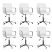 Sillas de comedor giratorias 6 unidades cuero sintético blanco