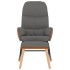 Silla mecedora con reposapiés tela gris