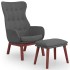 Sillón de relax con taburete tela gris