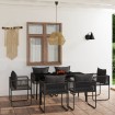 Juego de comedor de jardín 7 piezas negro