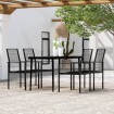 Juego de comedor para jardín 5 piezas negro