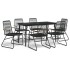Juego de comedor de jardín 7 piezas ratán PVC
