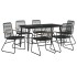 Juego de comedor de jardín 7 piezas ratán PVC