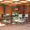 Juego de comedor para jardín 7 piezas blanco y negro