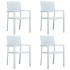 Juego de comedor para jardín 7 piezas blanco y