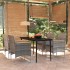 Juego de comedor para jardín 5 piezas con cojines gris y