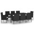Juego de comedor de jardín 9 piezas