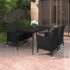 Set comedor de jardín 5 pzas y cojines ratán sintético y