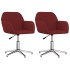 Sillas de comedor giratorias 2 unidades tela rojo