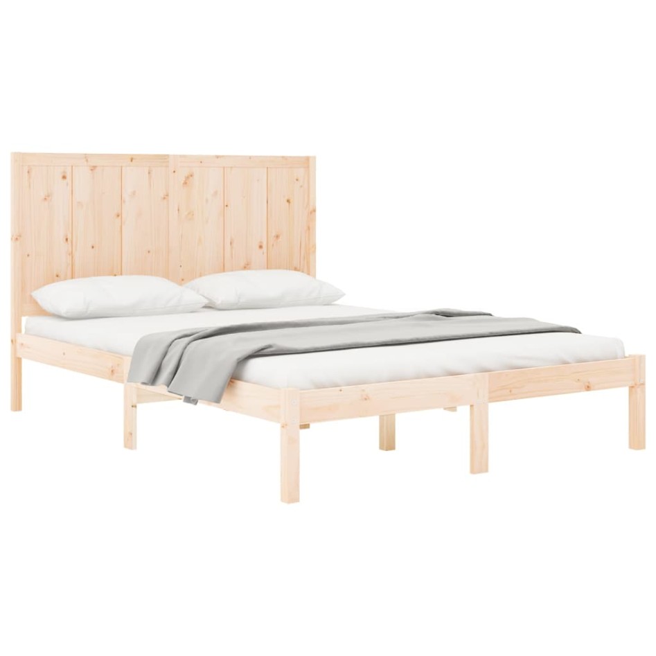Estructura de cama sin colchón madera de pino blanco 150x200