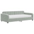 Sofá cama con colchón terciopelo gris claro 100x200