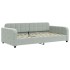 Sofá cama con colchón terciopelo gris claro 100x200