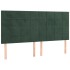 Cabeceros 4 unidades de terciopelo verde oscuro 90x5x78/88