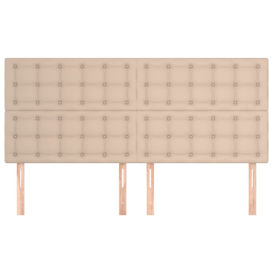 Cabeceros 4 unidades cuero sintético capuchino 100x5x78/88