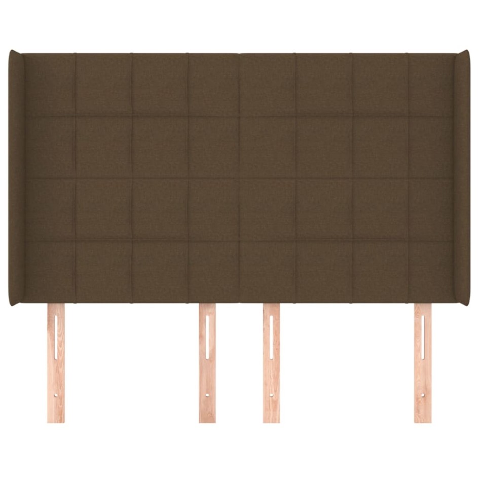 Cabecero con orejas de tela gris claro 147x16x118/128