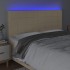 Cabecero con luces LED tela crema 160x5x118/128