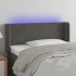Cabecero con LED de terciopelo gris oscuro 83x16x78/88