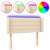 Cabecero con LED de tela crema 93x16x78/88