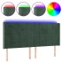 Cabecero con LED de terciopelo verde oscuro 163x16x118/128