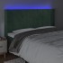 Cabecero con LED de terciopelo verde oscuro 163x16x118/128