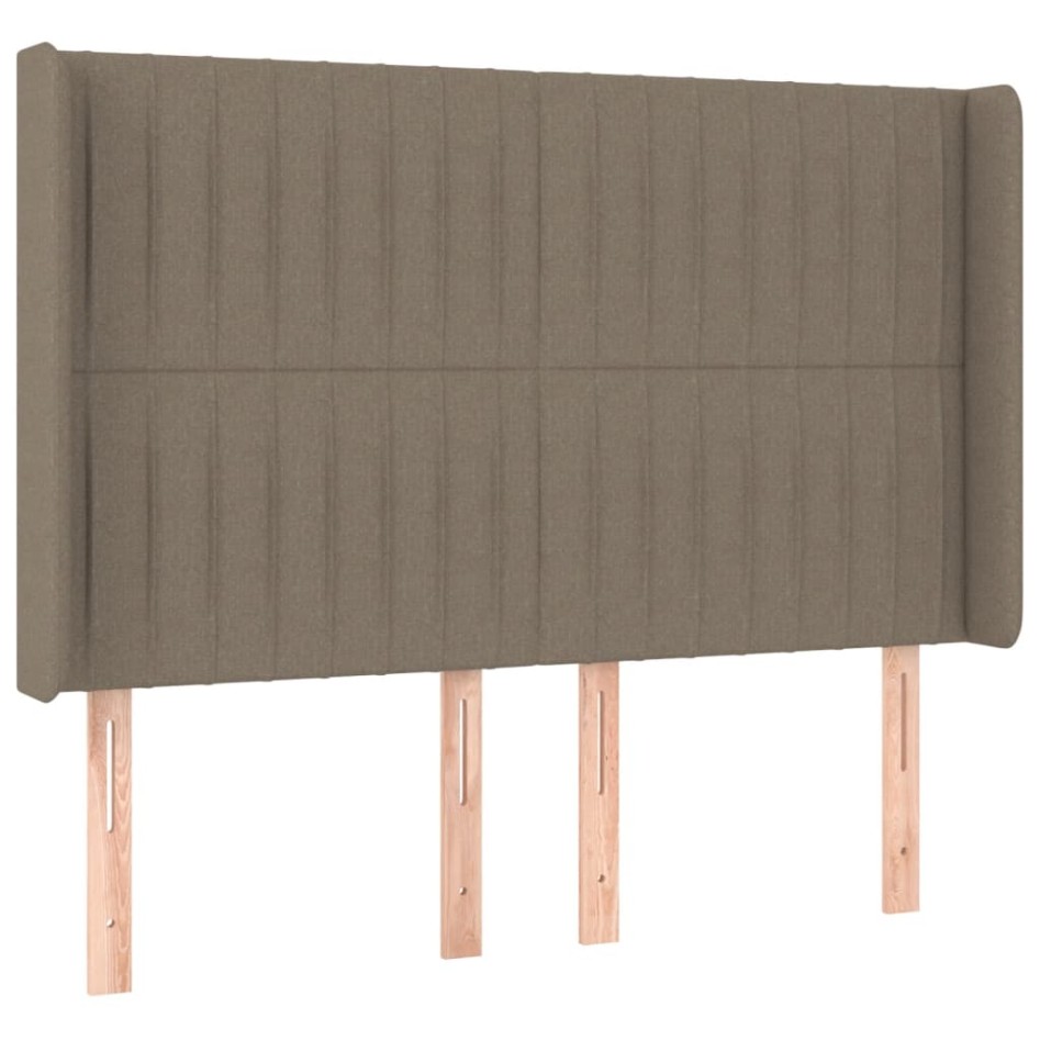 Cabecero con LED de tela gris taupe 147x16x118/128