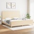 Cama sin colchón tela color crema 200x200