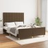 Cama sin colchón tela marrón oscuro 140x190