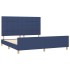 Cama sin colchón tela azul 160x200