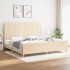 Cama sin colchón tela color crema 200x200