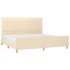 Cama sin colchón tela color crema 200x200