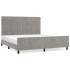 Estructura de cama sin colchón terciopelo gris claro 160x200