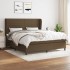 Cama box spring con colchón tela marrón oscuro 160x200
