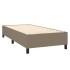 Cama box spring con colchón tela gris taupe 80x200
