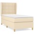 Cama box spring con colchón tela color crema 80x200