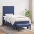 Cama box spring con colchón tela azul 80x200