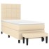 Cama box spring con colchón tela color crema 80x200
