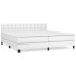 Cama box spring con colchón cuero sintético blanco 200x200