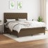 Cama box spring con colchón tela marrón oscuro 160x200