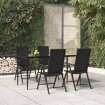Juego de comedor de jardín 5 piezas ratán sintético negro