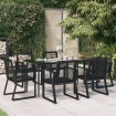Juego de comedor para jardín 7 piezas ratán PVC negro