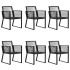Juego de comedor para jardín 7 piezas ratán PVC