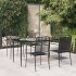 Juego de comedor jardín 5 pzas acero y cuerda de algodón