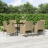 Juego de comedor de jardín 7 piezas con cojines beige y